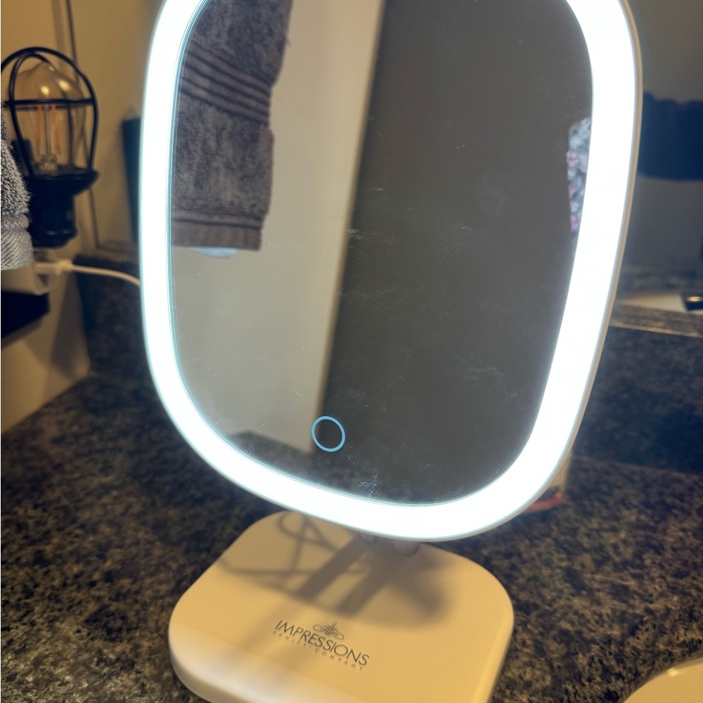 Illuminated White Vanity Mirror with Touch Control Size 7x12x5 - Picture 2 of 6